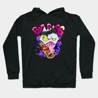 Dope Slluks chicken character is smoking a cigar illustration Hoodie